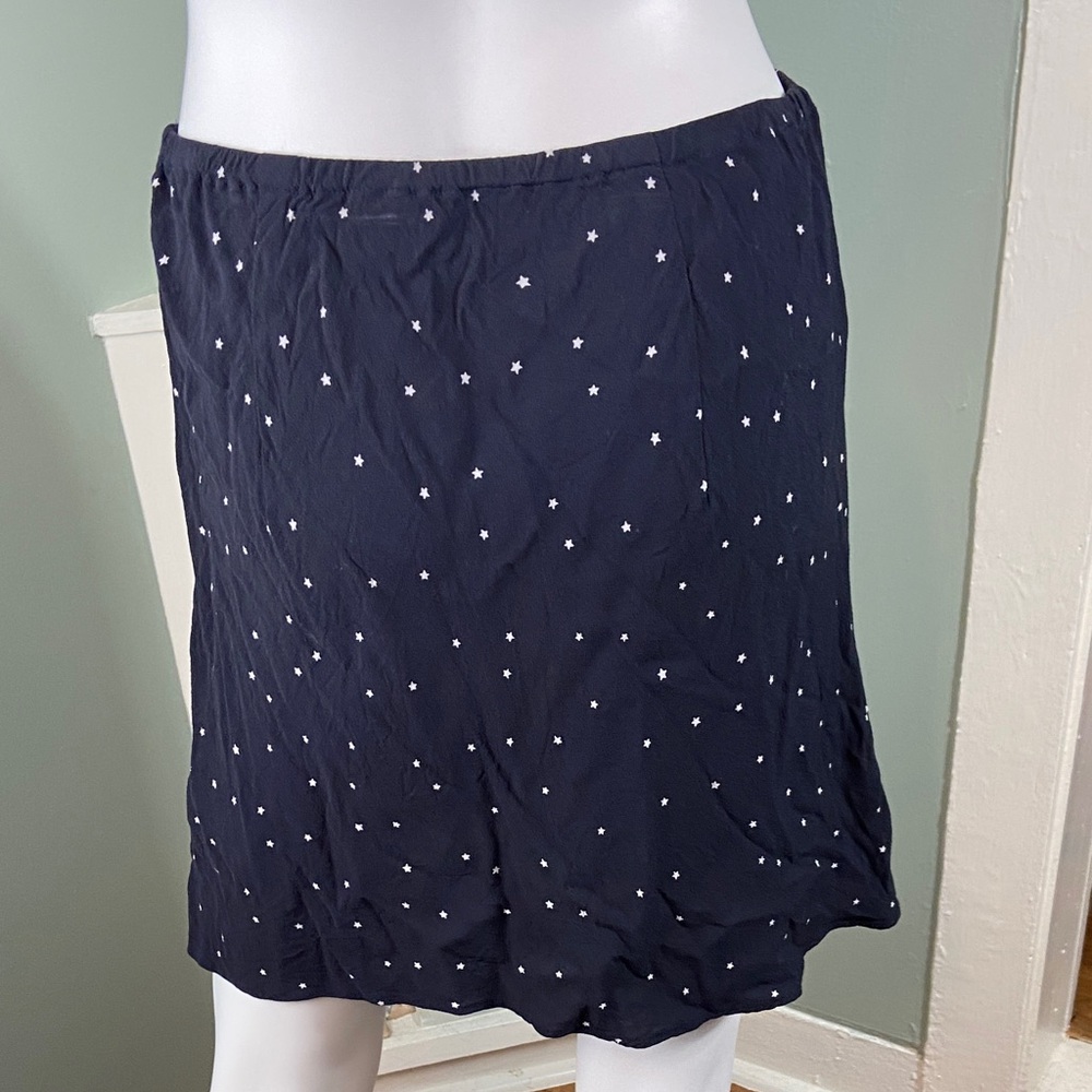 Madewell Drawstring Mini Slip Skirt Night Stars Dark Blue-Black Size 4 Small - Picture 7 of 9